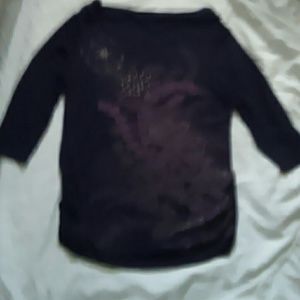 Blouse sheer flower print on front